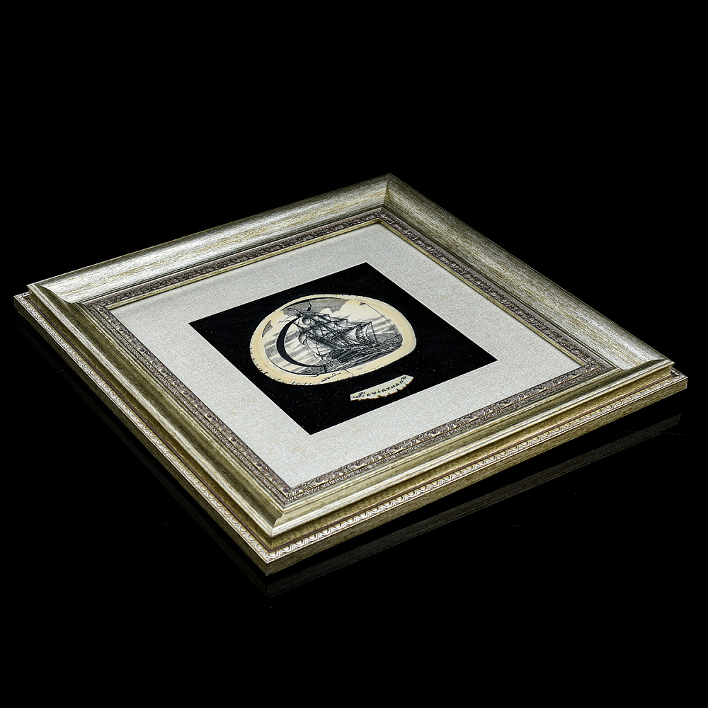 Панно из кости «Корабль парусник» 39х39 см - интернет магазин Русь Велика я фото 2