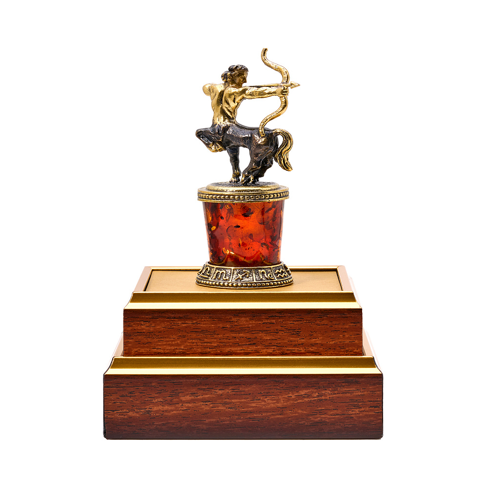 Статуэтка из янтаря и бронзы «Знак Зодиака Стрелец» - интернет магазин Русь Велика я фото 2