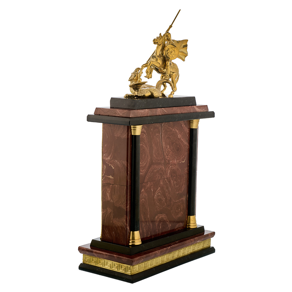 Часы настольные из камня «Георгий Победоносец». Златоуст - интернет магазин Русь Велика я фото 5