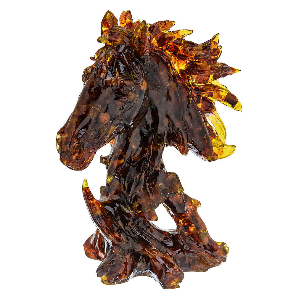 Скульптура из янтаря «Голова коня» - интернет магазин Русь Велика я фото 1