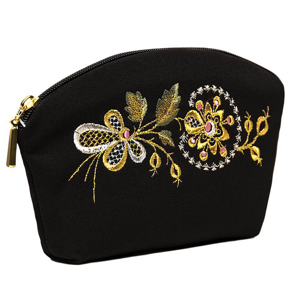 Косметичка «Заря». Черная с вышивкой - интернет магазин Русь Велика я 