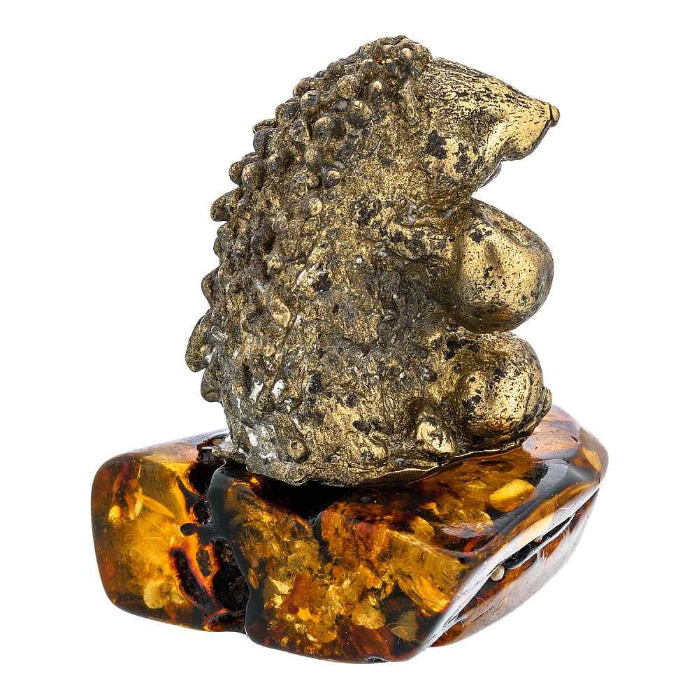 Статуэтка с янтарем «Еж с яблоком» - интернет магазин Русь Велика я фото 2