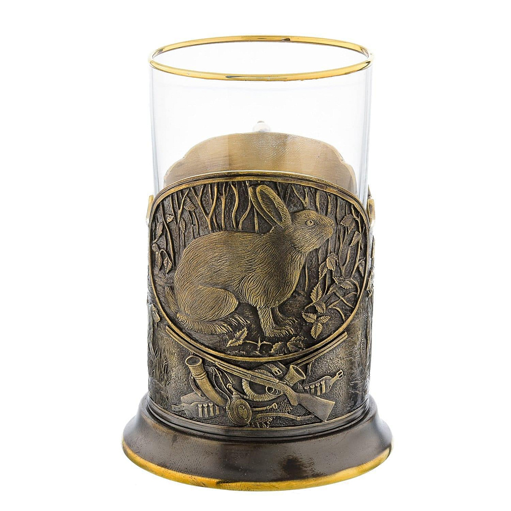 Подстаканник литой «Охота на зайца» - интернет магазин Русь Велика я 