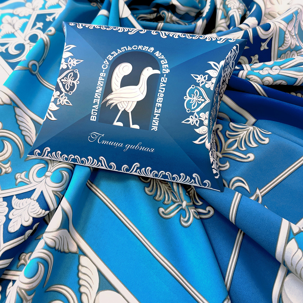 Платок шелковый «Птица дивная» 90х90 см - интернет магазин Русь Велика я фото 2
