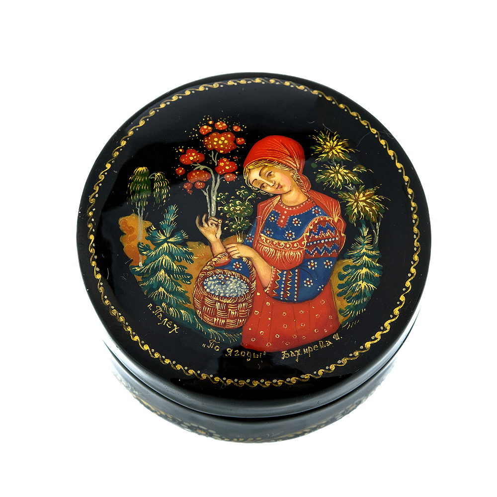 Шкатулка с художественной росписью «По ягоды» - интернет магазин Русь Велика я 