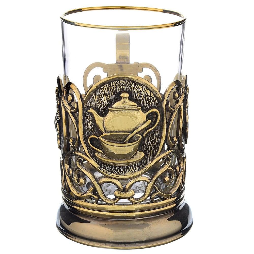 Подстаканник латунный «Чай с лимоном» - интернет магазин Русь Велика я 