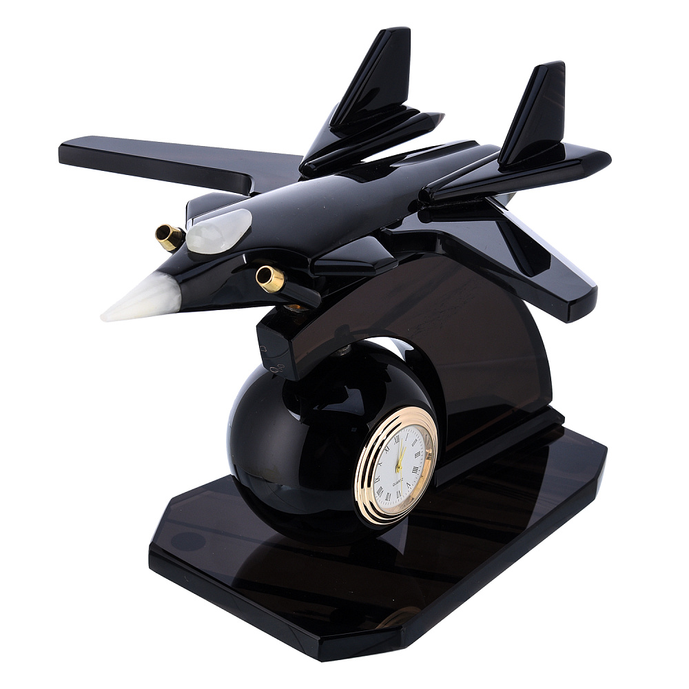Часы настольные из камня «Самолет» - интернет магазин Русь Велика я фото 1