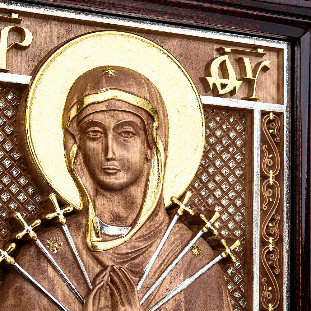 Икона в киоте «Божья Матерь Семистрельная» 33х39 см - интернет магазин Русь Велика я фото 3