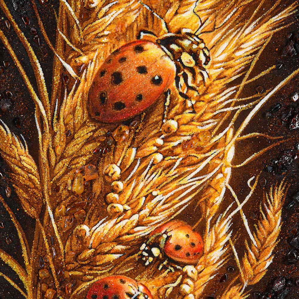 Картина янтарная «Божья коровка. Семья» 60х40 см - интернет магазин Русь Велика я фото 1