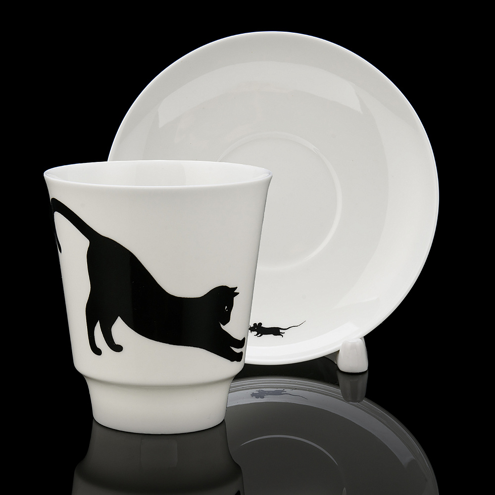 Кофейная пара 165 мл «Кошки-мышки». Форма Майская. ИФЗ - интернет магазин Русь Велика я 