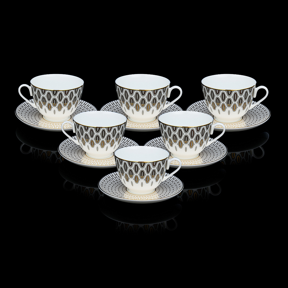 Чайный сервиз на 6 персон «Саламандра Грей». Форма Весенняя-2. ИФЗ - интернет магазин Русь Велика я фото 4