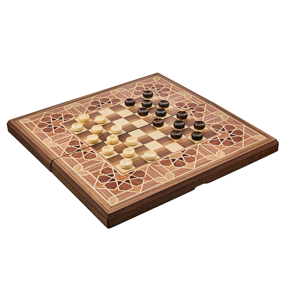 Нарды-шашки с янтарными фишками «Жасмин» 49х25 см - интернет магазин Русь Велика я фото 1