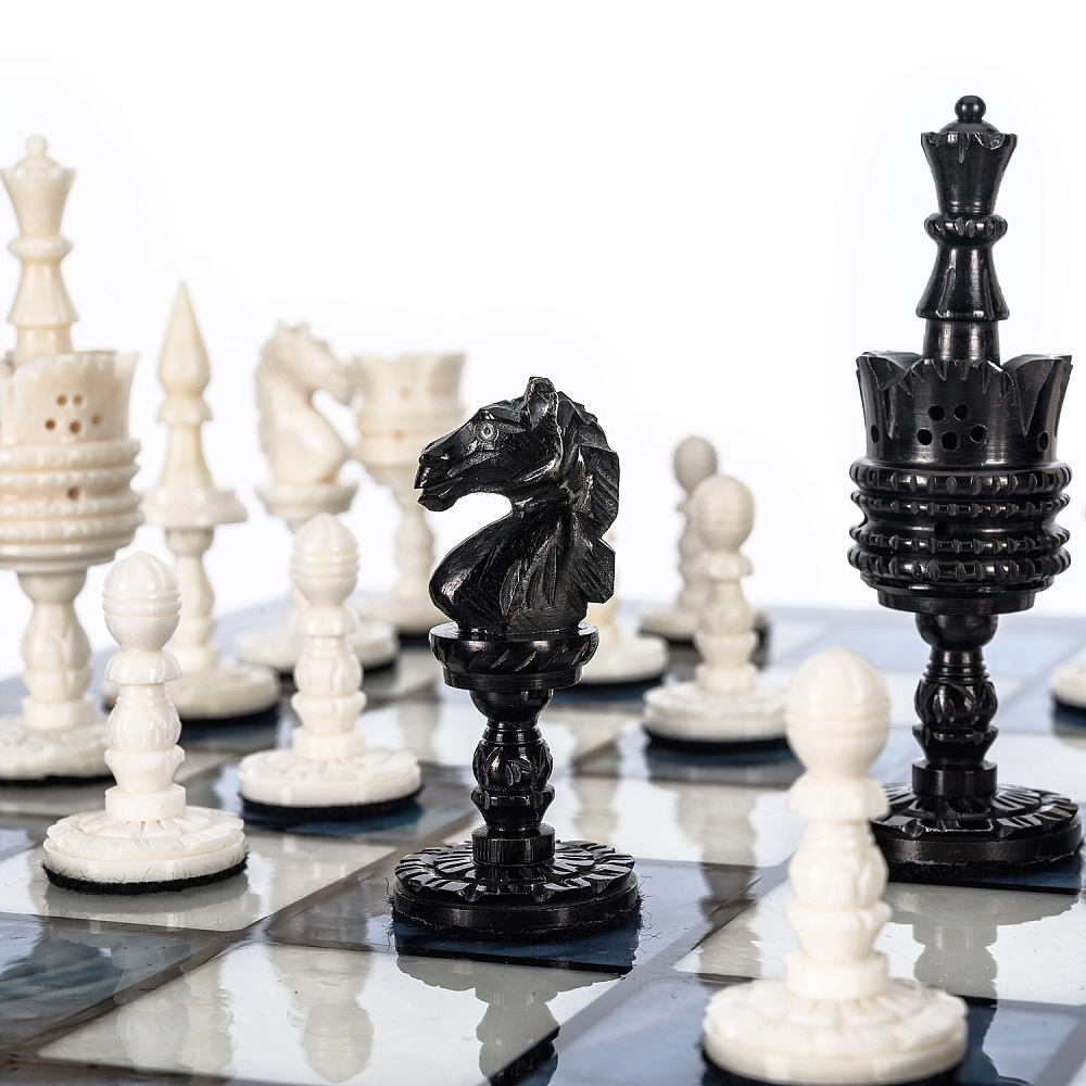 Шахматы с перламутром и фигурами из кости 45х45 см - интернет магазин Русь Велика я фото 7