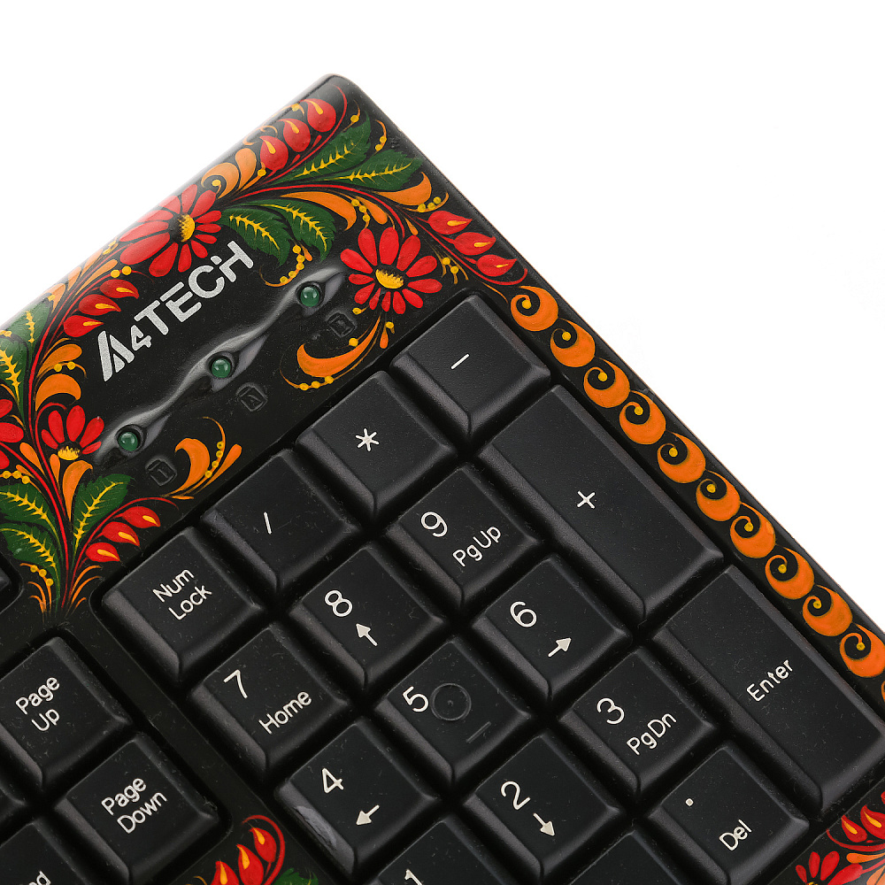 Клавиатура и мышь компьютерные проводные с росписью. Хохлома - интернет магазин Русь Велика я фото 1