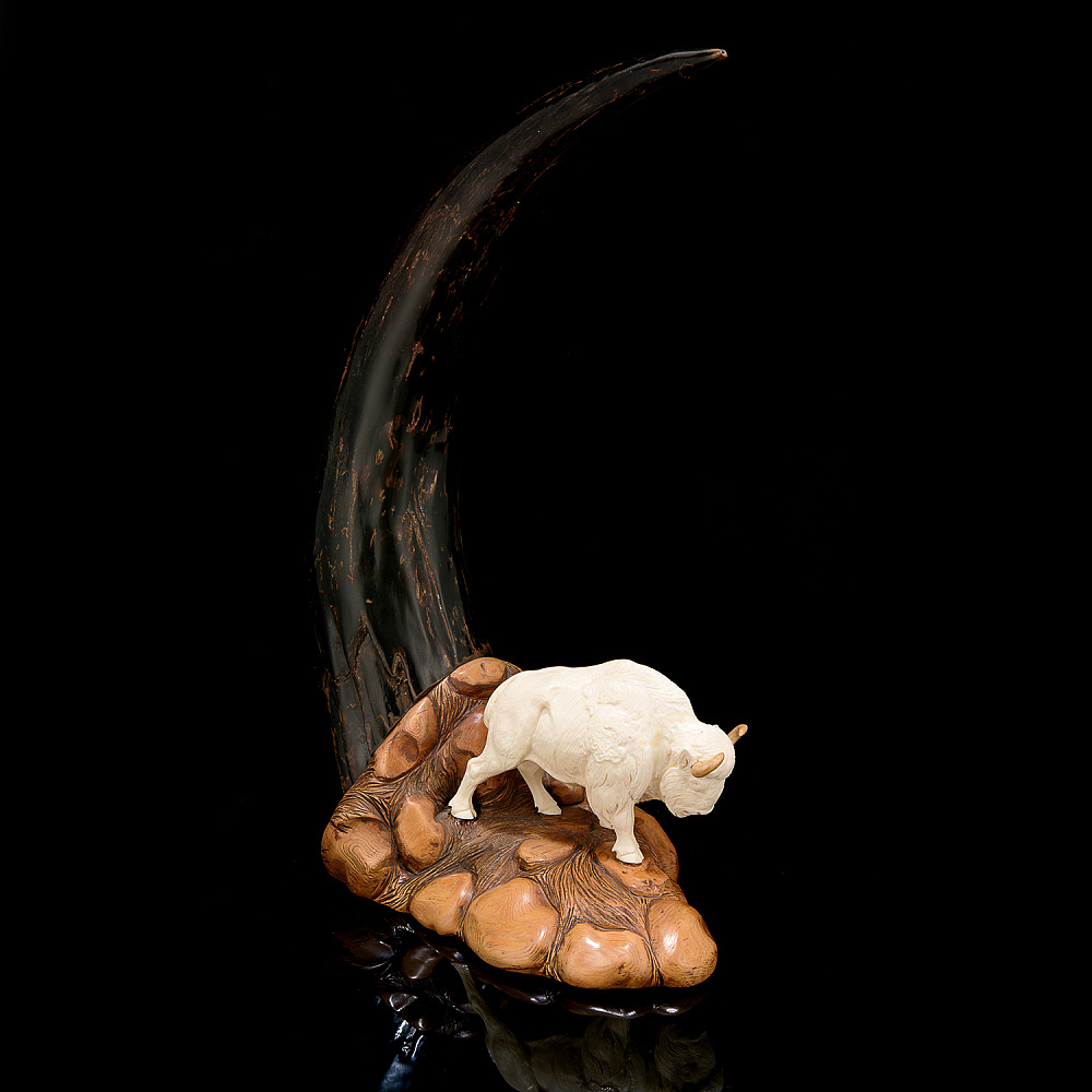 Скульптура из рога бизона и бивня мамонта «Бизон» - интернет магазин Русь Велика я фото 3