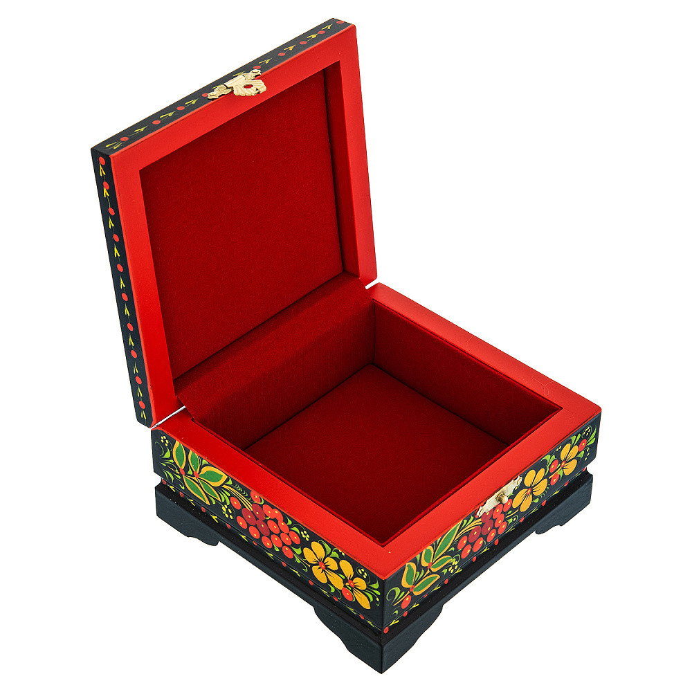 Деревянная шкатулка «Птица и рябина». Хохлома - интернет магазин Русь Велика я фото 2