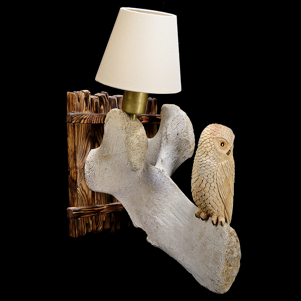 Светильник из кости кита «Сова» - интернет магазин Русь Велика я фото 3