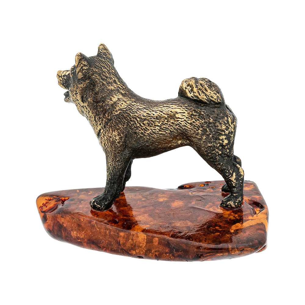 Статуэтка с янтарем «Собака хаски» - интернет магазин Русь Велика я фото 3