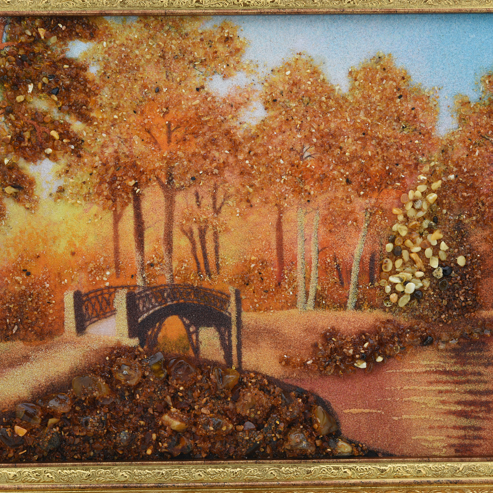 Картина янтарная «Осень» 30х40 см - интернет магазин Русь Велика я фото 1