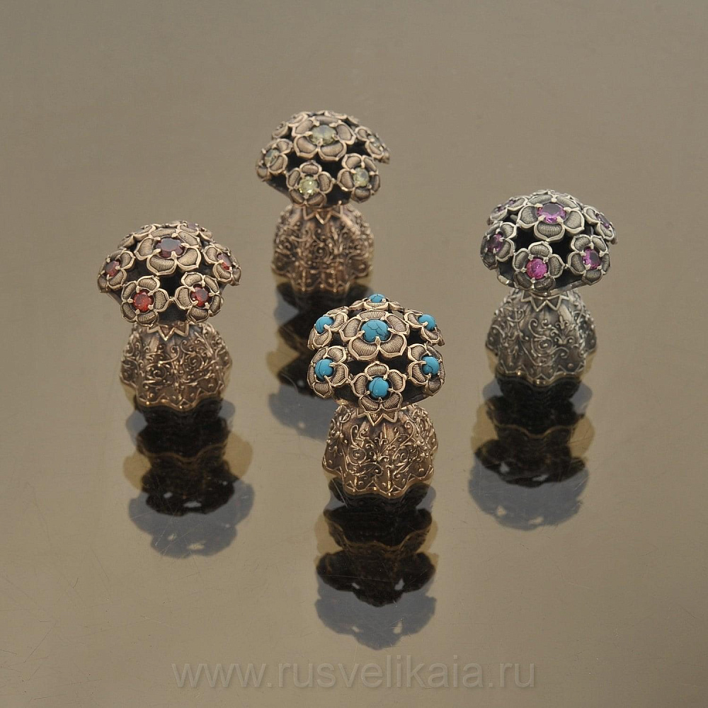 0016968  Юв.Миниатюра Колокольчик «Букет»  Бронза, Фианиты - интернет магазин Русь Велика я фото 1