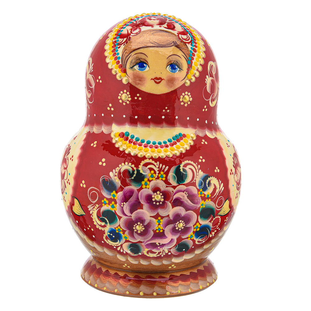 Матрешка «Цветы» 10 мест - интернет магазин Русь Велика я фото 1