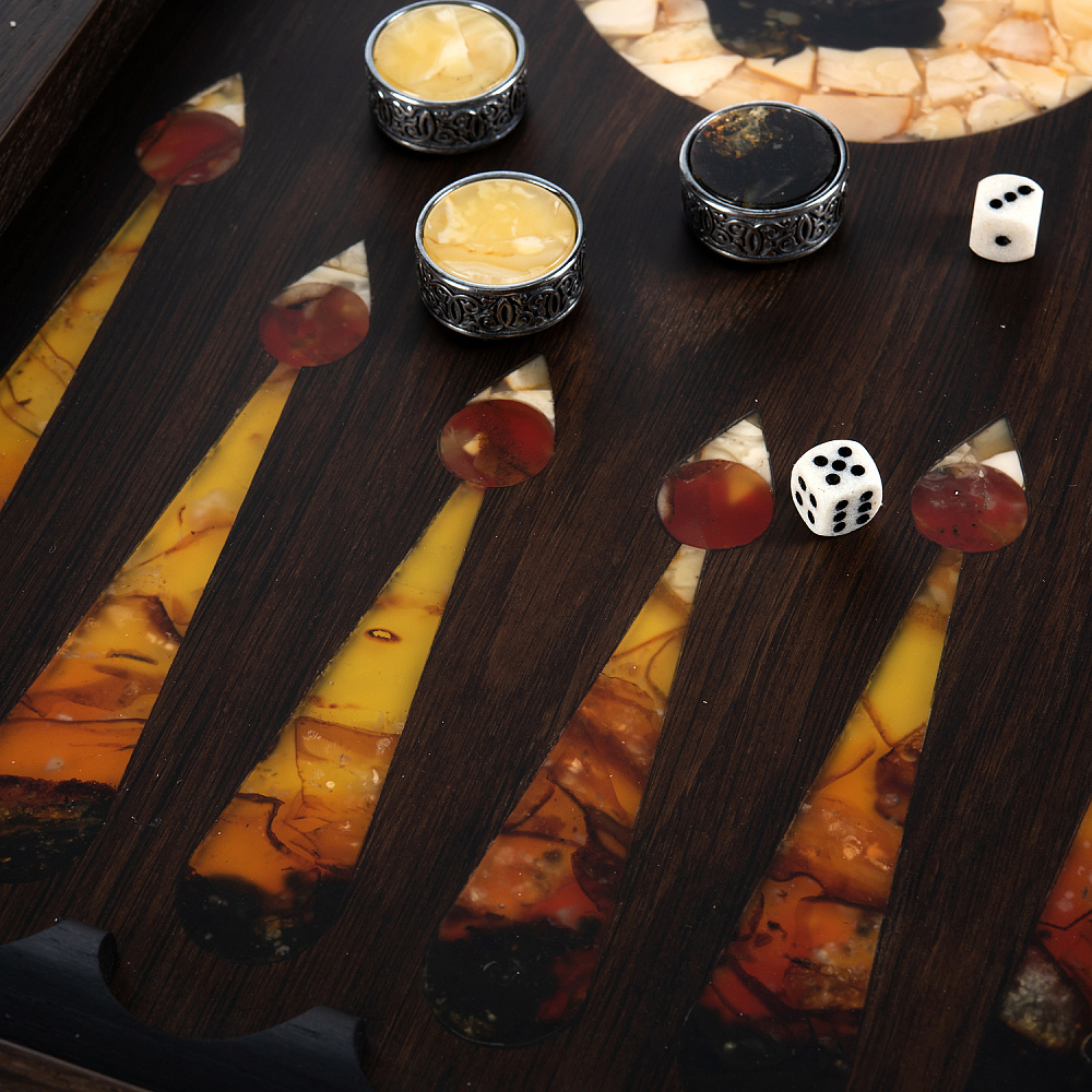 Нарды янтарные «Лев» 60х30 см - интернет магазин Русь Велика я фото 6