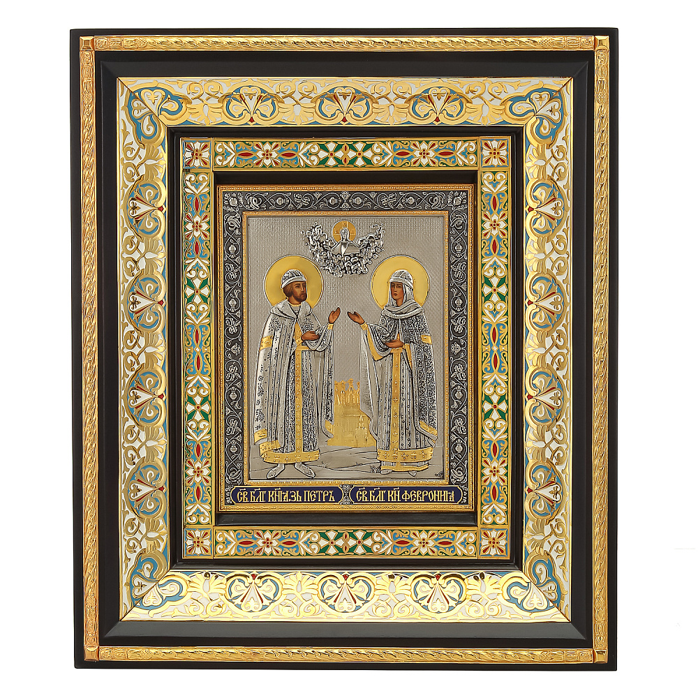Икона «Святые Петр и Феврония» 34,5 х 40,5 см - интернет магазин Русь Велика я 