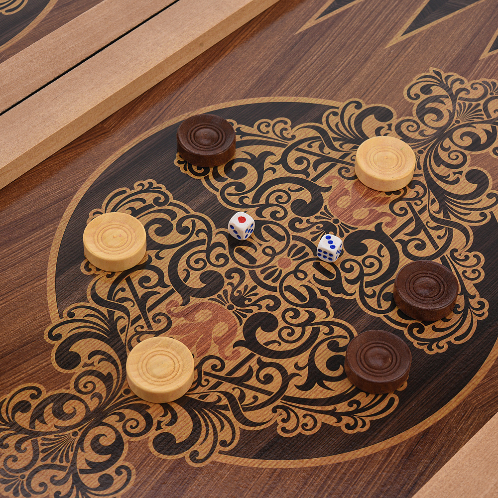 Деревянные нарды с кожаной вставкой «Питон» 60х30 см - интернет магазин Русь Велика я фото 5