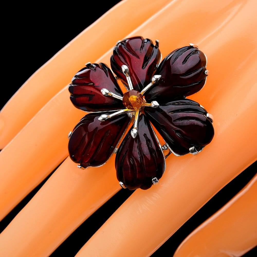 Кольцо с янтарем 19,15 гр. Серебро 925* - интернет магазин Русь Велика я фото 1