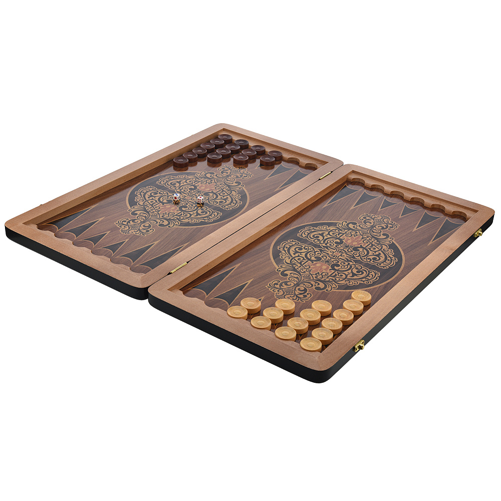 Деревянные нарды с кожаной вставкой «Питон» 60х30 см - интернет магазин Русь Велика я фото 2