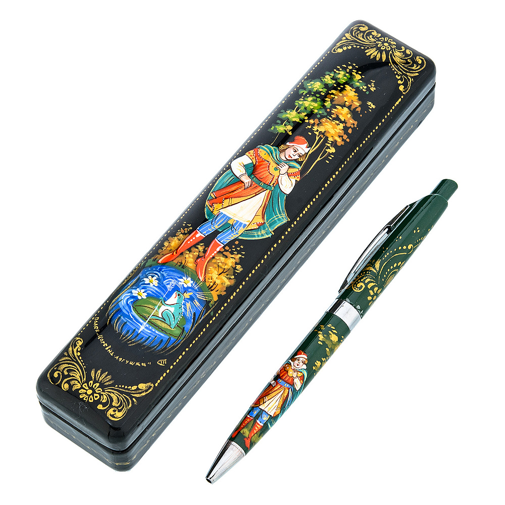 Ручка шариковая в шкатулке с художественной росписью «Царевна-лягушка» - интернет магазин Русь Велика я 