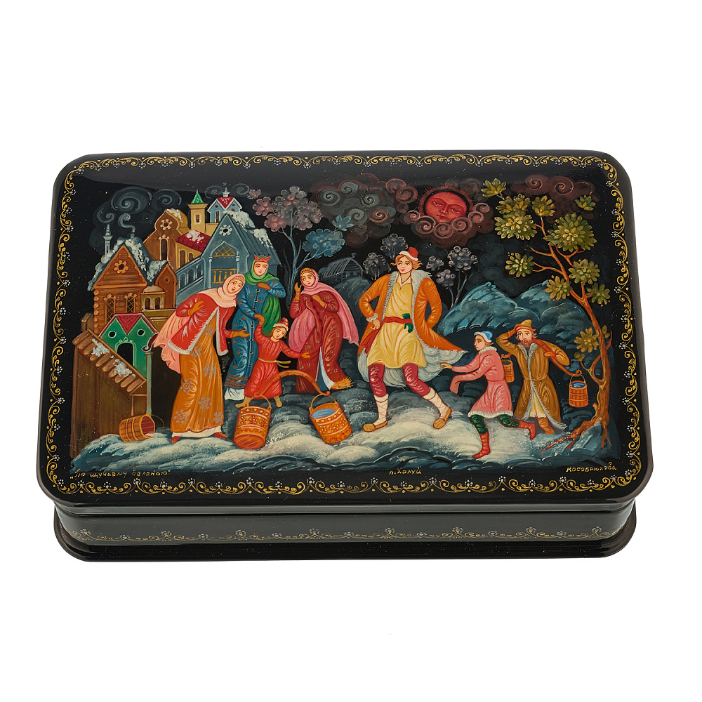 Шкатулка с художественной росписью «По щучьему велению» - интернет магазин Русь Велика я 