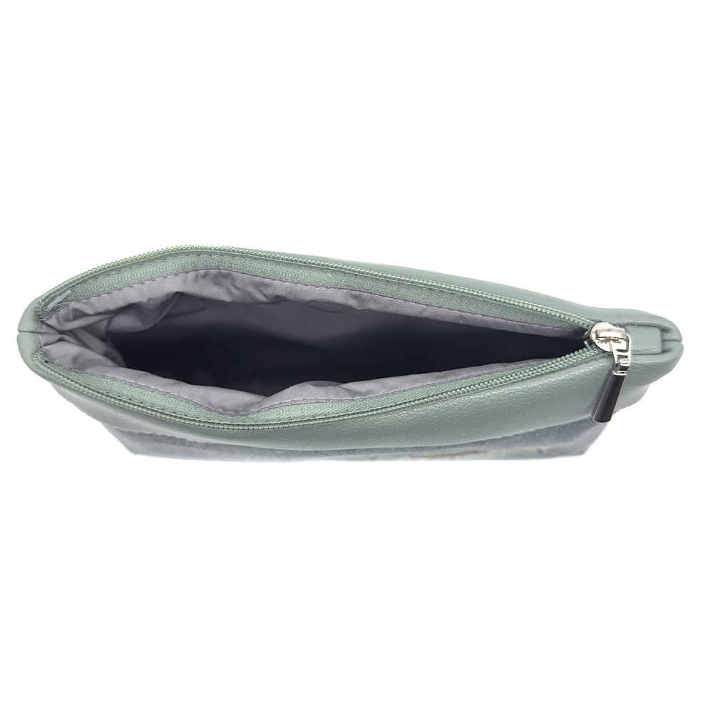 Косметичка «Летний сад». Цвет морской волны с вышивкой - интернет магазин Русь Велика я фото 3