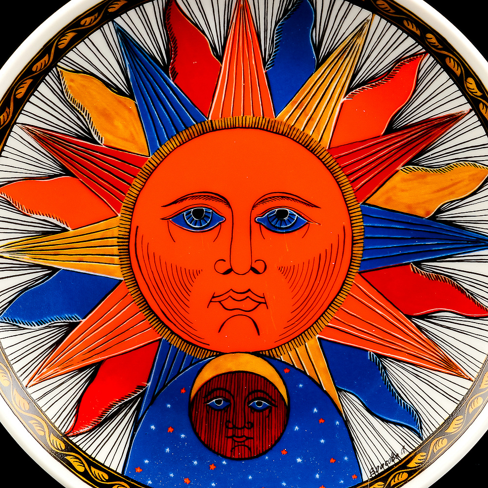 Коллекционная тарелка Русский лубок «Солнце» - интернет магазин Русь Велика я фото 2