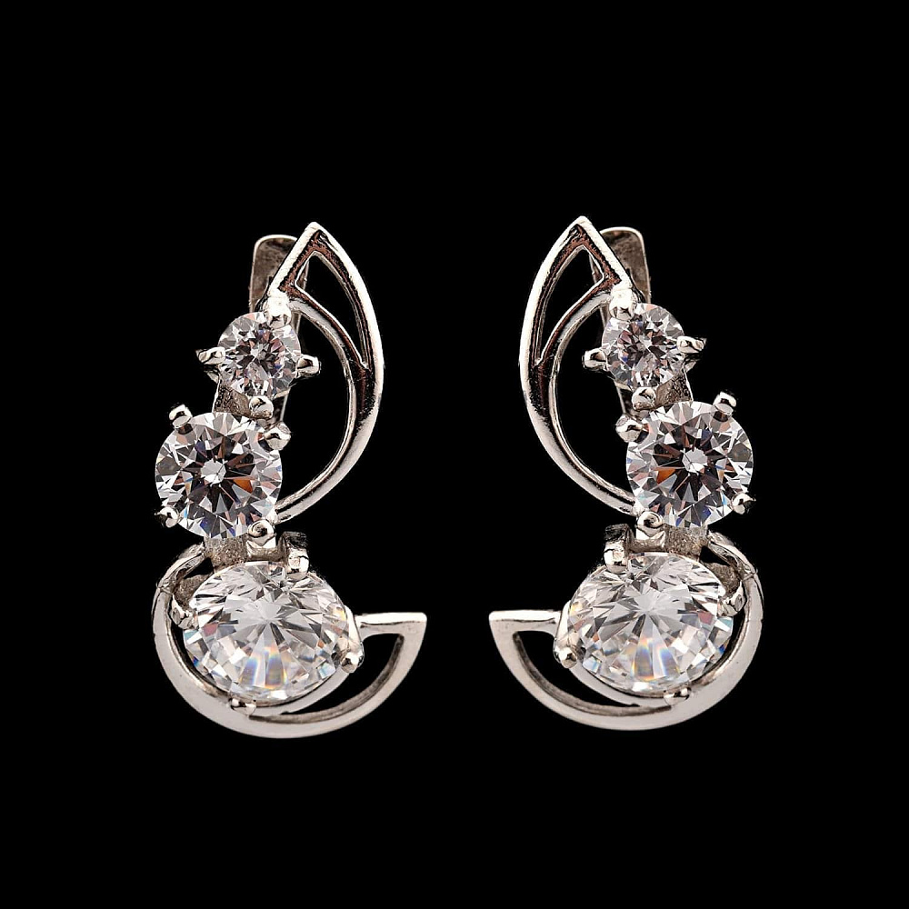 Серьги с фианитовыми вставками 6,81 гр. Серебро 925* - интернет магазин Русь Велика я фото 2