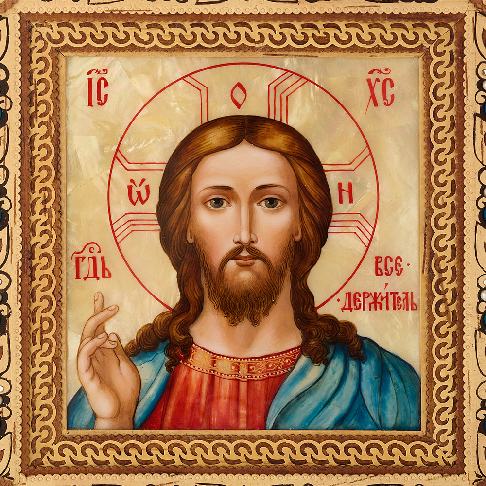 Икона из бересты «Господь Вседержитель» 29х30 см - интернет магазин Русь Велика я фото 1