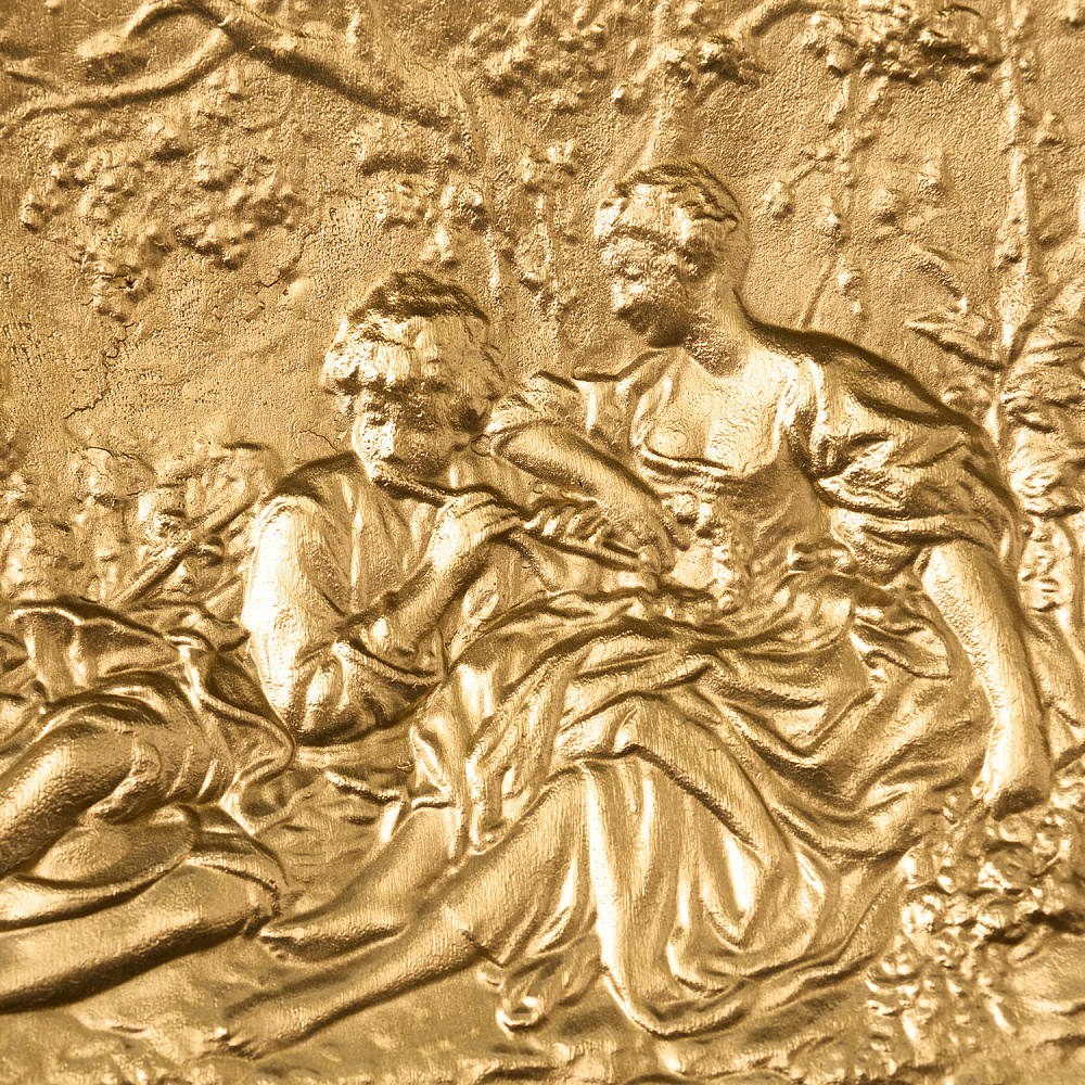 Поднос латунный «Влюбленные» 27х15 см - интернет магазин Русь Велика я фото 1