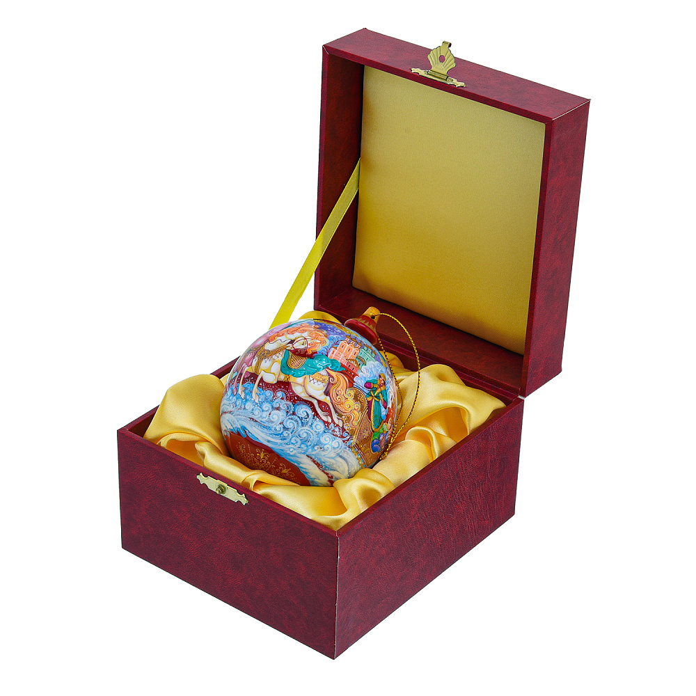 Елочный шар с росписью «Тройка» - интернет магазин Русь Велика я фото 1