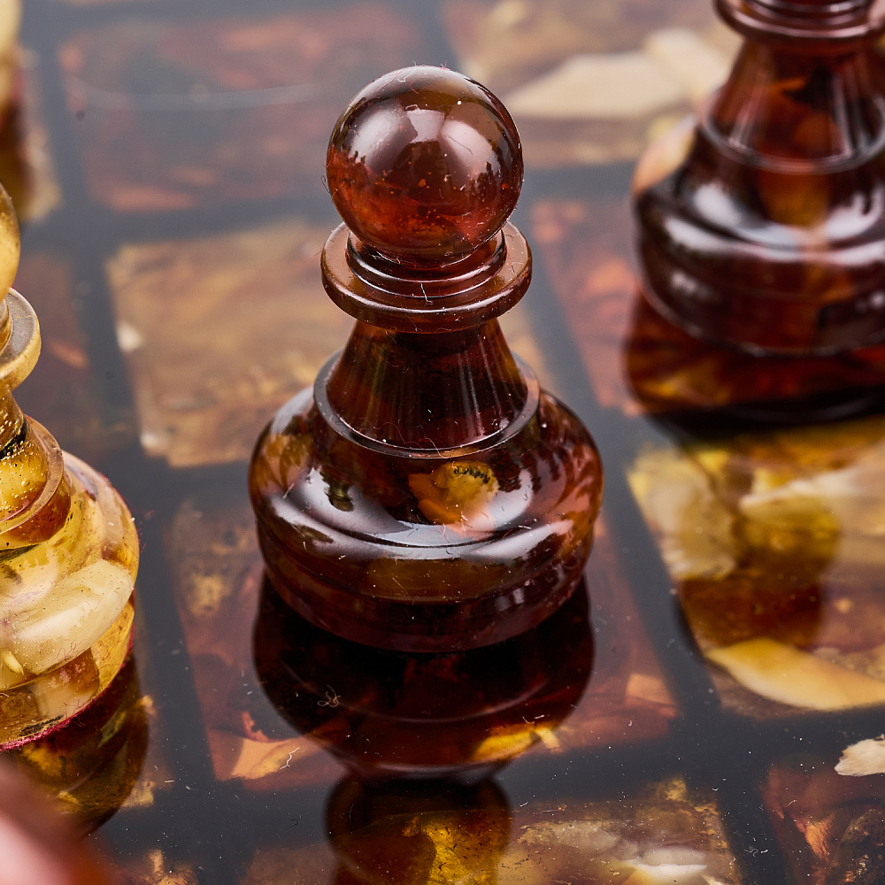 Шахматы с янтарными фигурами 28х28 см - интернет магазин Русь Велика я фото 8