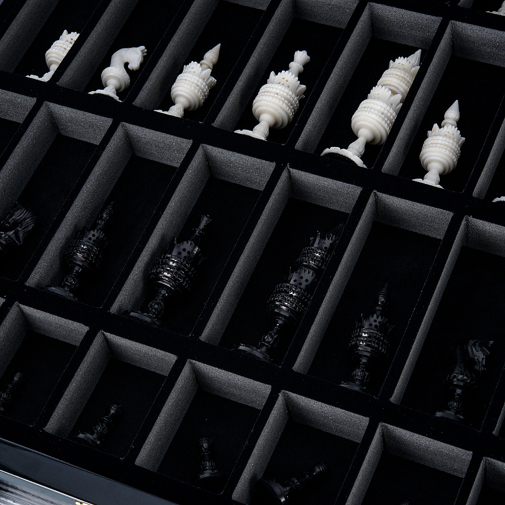 Шахматы с фигурами ручной работы из кости 48х48 см - интернет магазин Русь Велика я фото 12