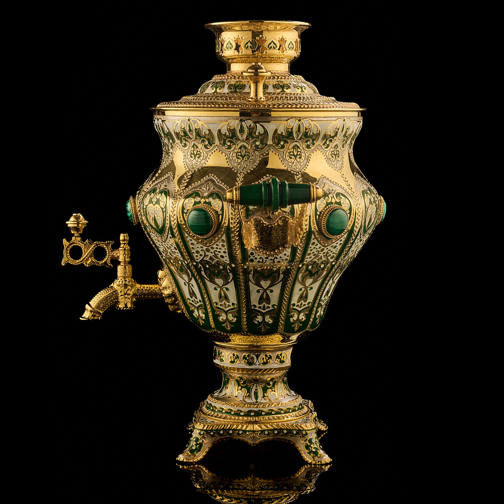 Самовар электрический 3 л с сервизом «Малахит». Златоуст - интернет магазин Русь Велика я фото 6