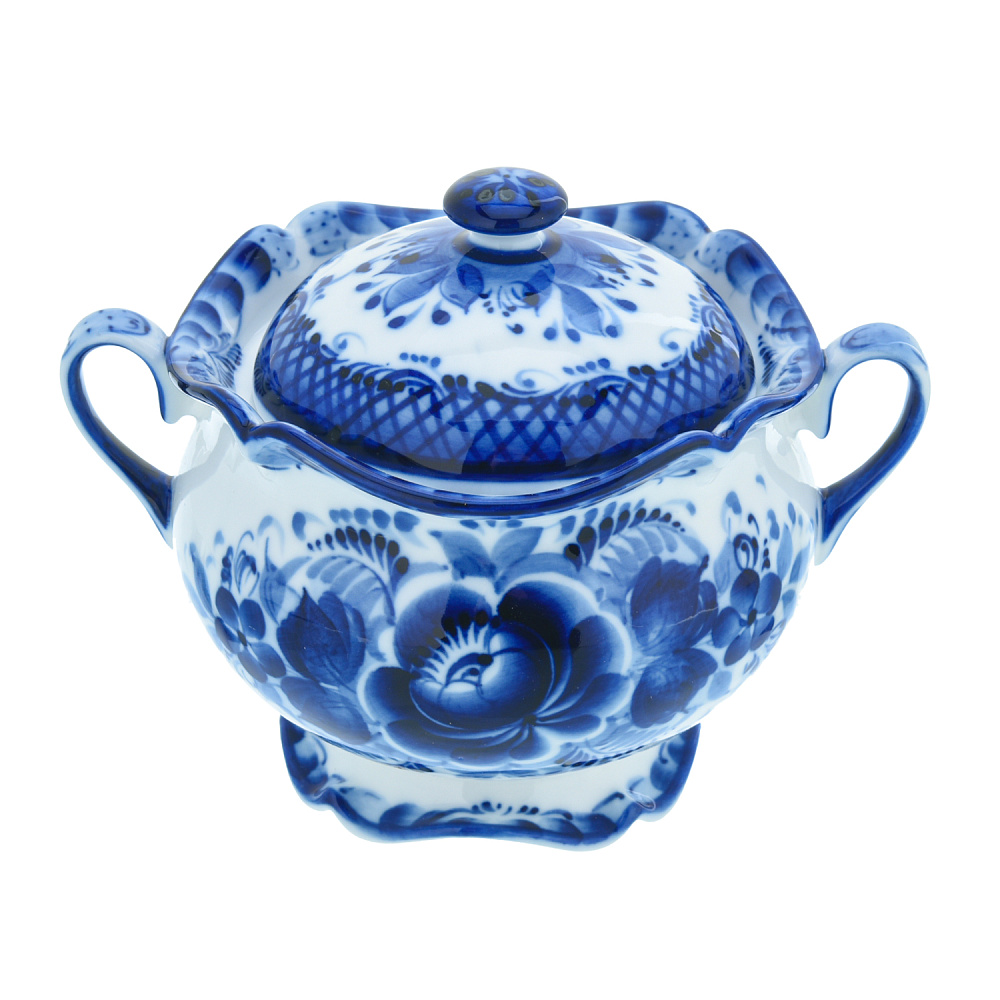 Кофейный сервиз на 6 персон «Тюльпан». Гжель - интернет магазин Русь Велика я фото 4