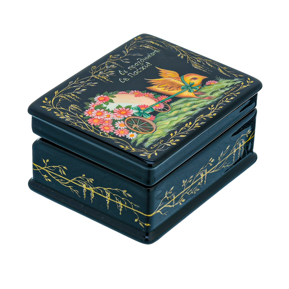 Шкатулка с художественной росписью «С праздником Святой Пасхи» - интернет магазин Русь Велика я фото 1