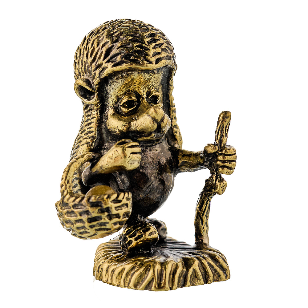 Бронзовая статуэтка «Ежик грибник» - интернет магазин Русь Велика я 