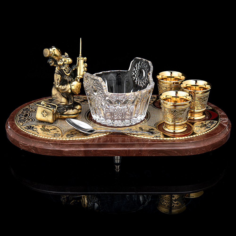 Икорница со стопками «Доктор». Златоуст - интернет магазин Русь Велика я 