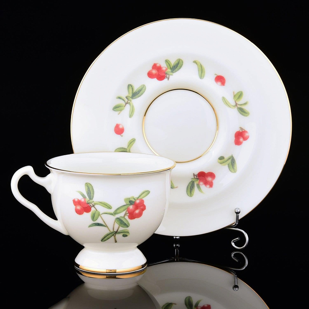 Чайная пара «Брусника» форма «Айседора» ИФЗ - интернет магазин Русь Велика я фото 1