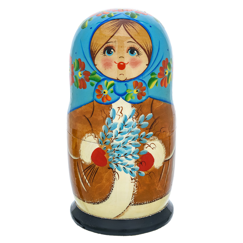 Матрешка «Девочка с вербой» 5 мест - интернет магазин Русь Велика я фото 1