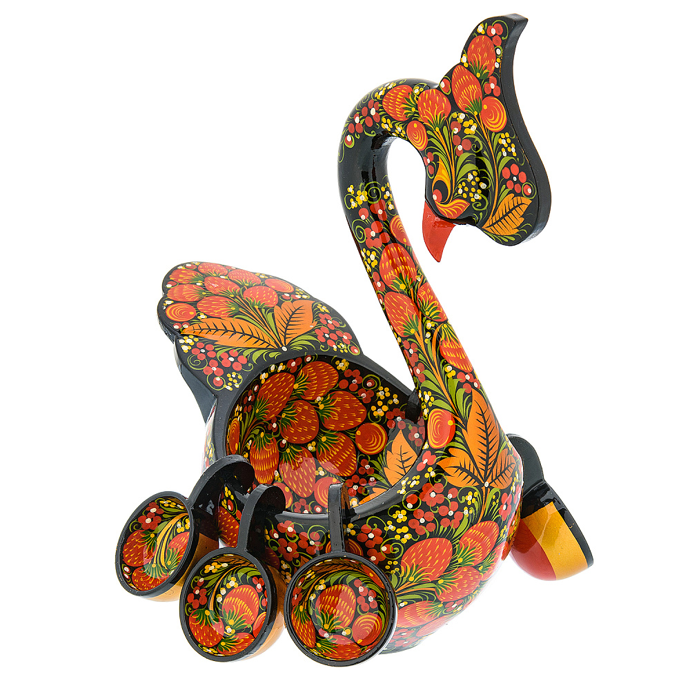 Братина с ковшиками «Лебедь». Хохлома - интернет магазин Русь Велика я фото 1