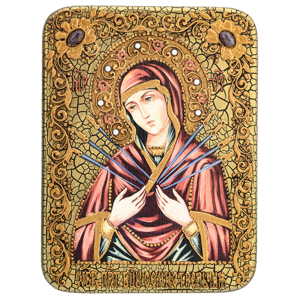 Икона «Божья Матерь Семистрельная» 15х20 см - интернет магазин Русь Велика я 