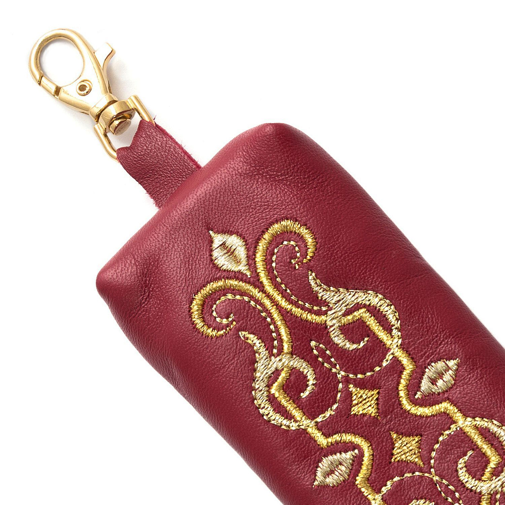 Ключница «Орнамент». Бордовая с вышивкой - интернет магазин Русь Велика я фото 2